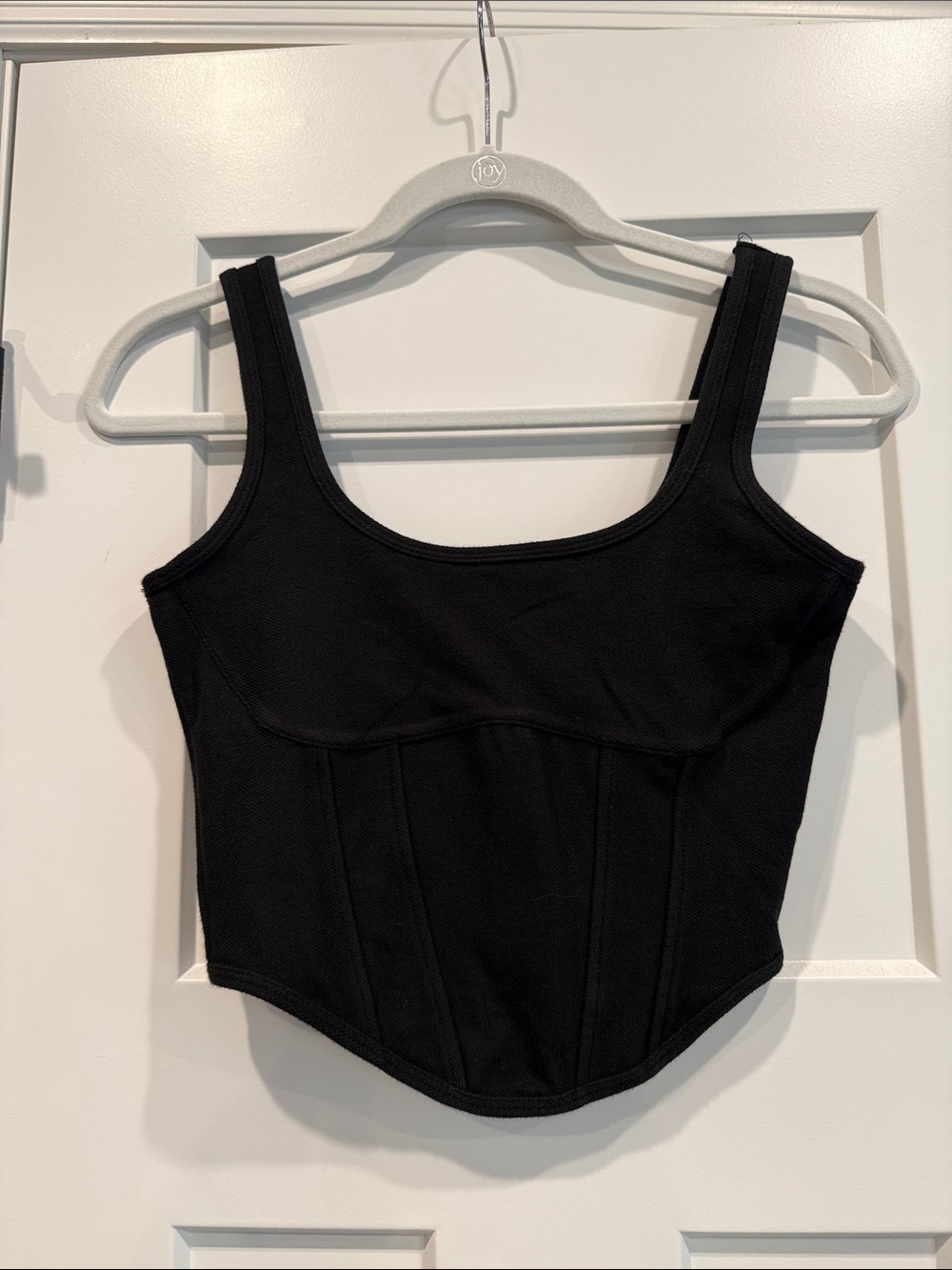 PINK Black Corset-Style Tank Top
